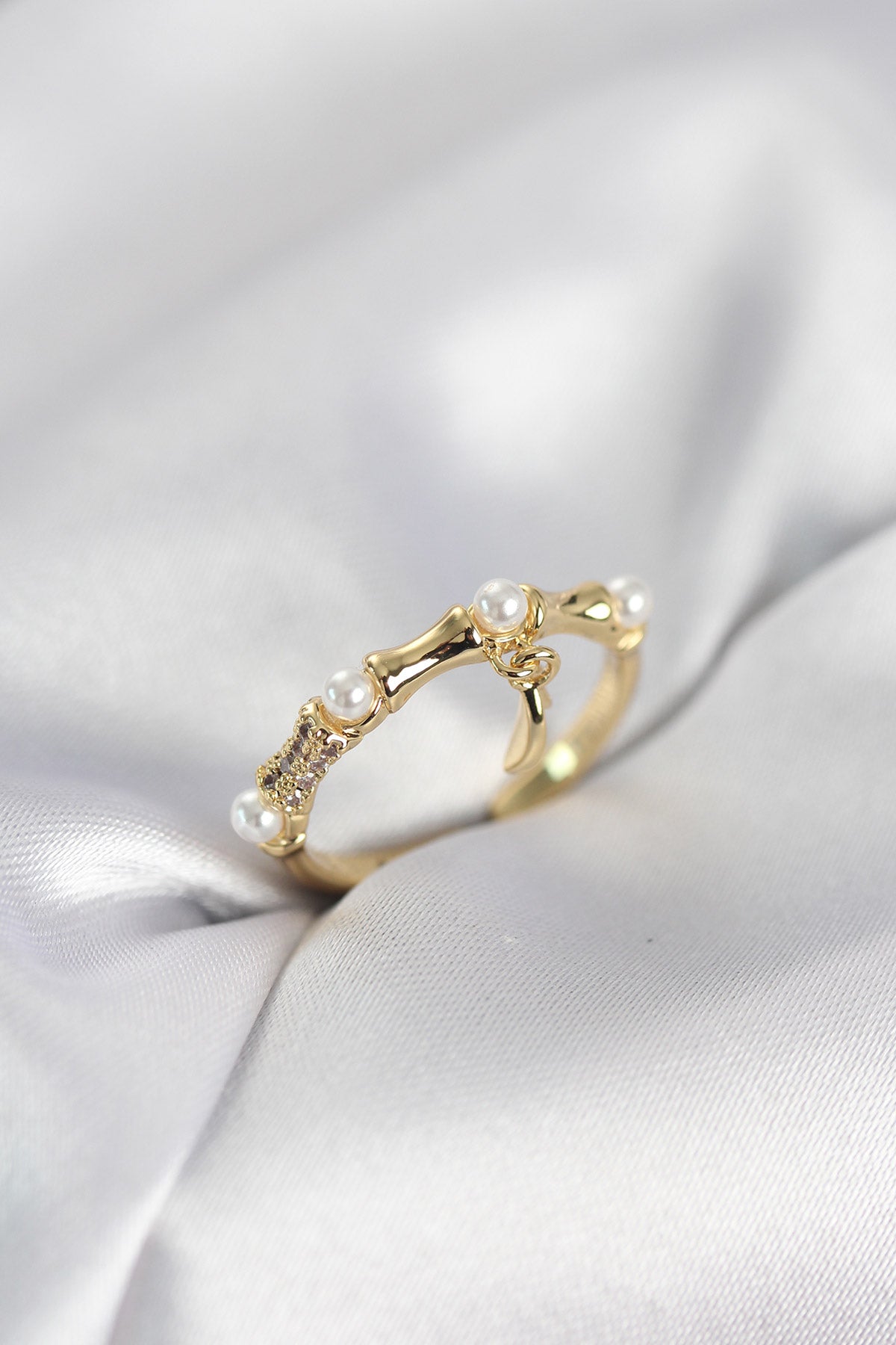 Gold-Tone Sallantılı Kemik Women's Ring
