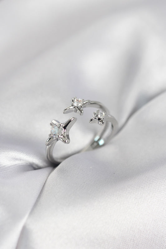 Minimalist Kutup Starı Silver-Tone Women's Ring