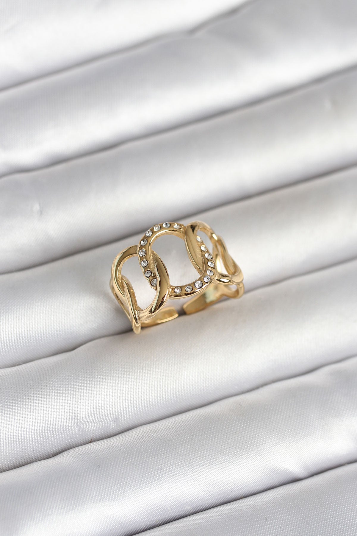 316L Stainless Steel Gold-Tone Samanyolu Women's Ring