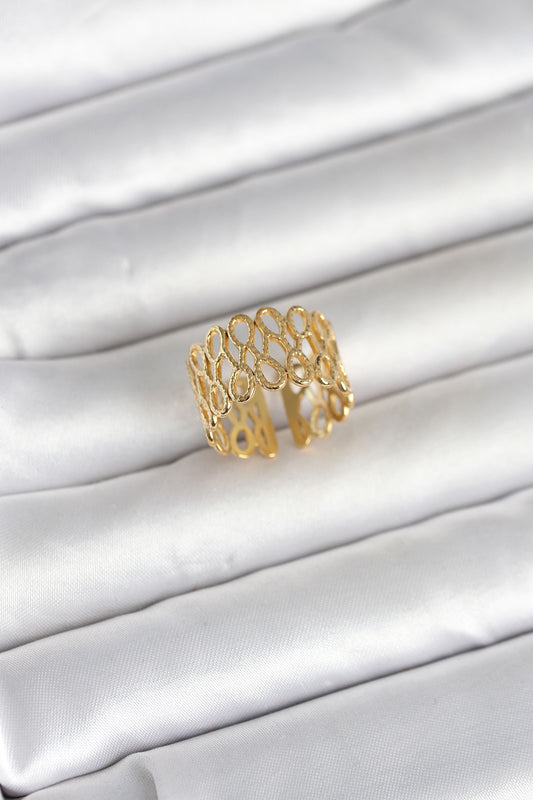316L Stainless Steel Spiral Chain Women's Ring