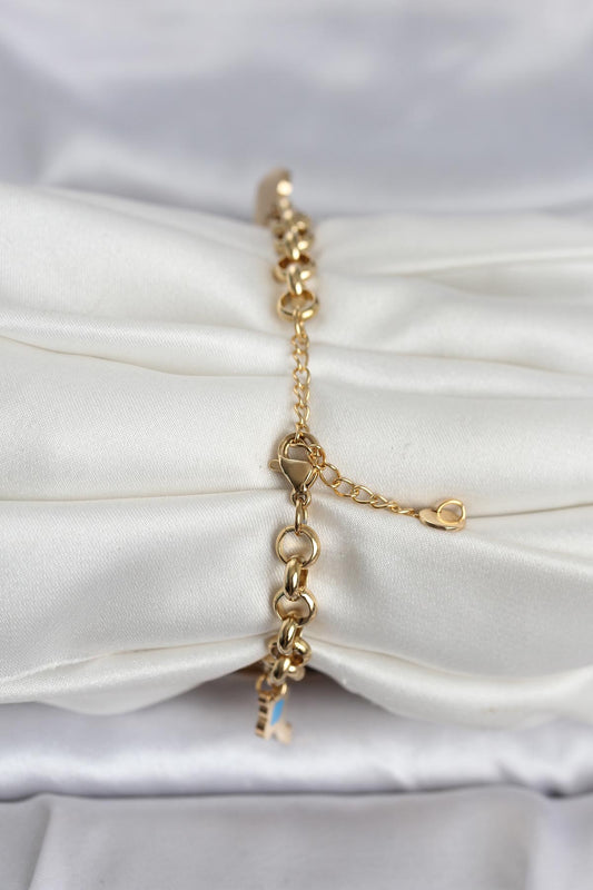 316L Stainless Steel Gold-Tone Charm Women's Bracelet