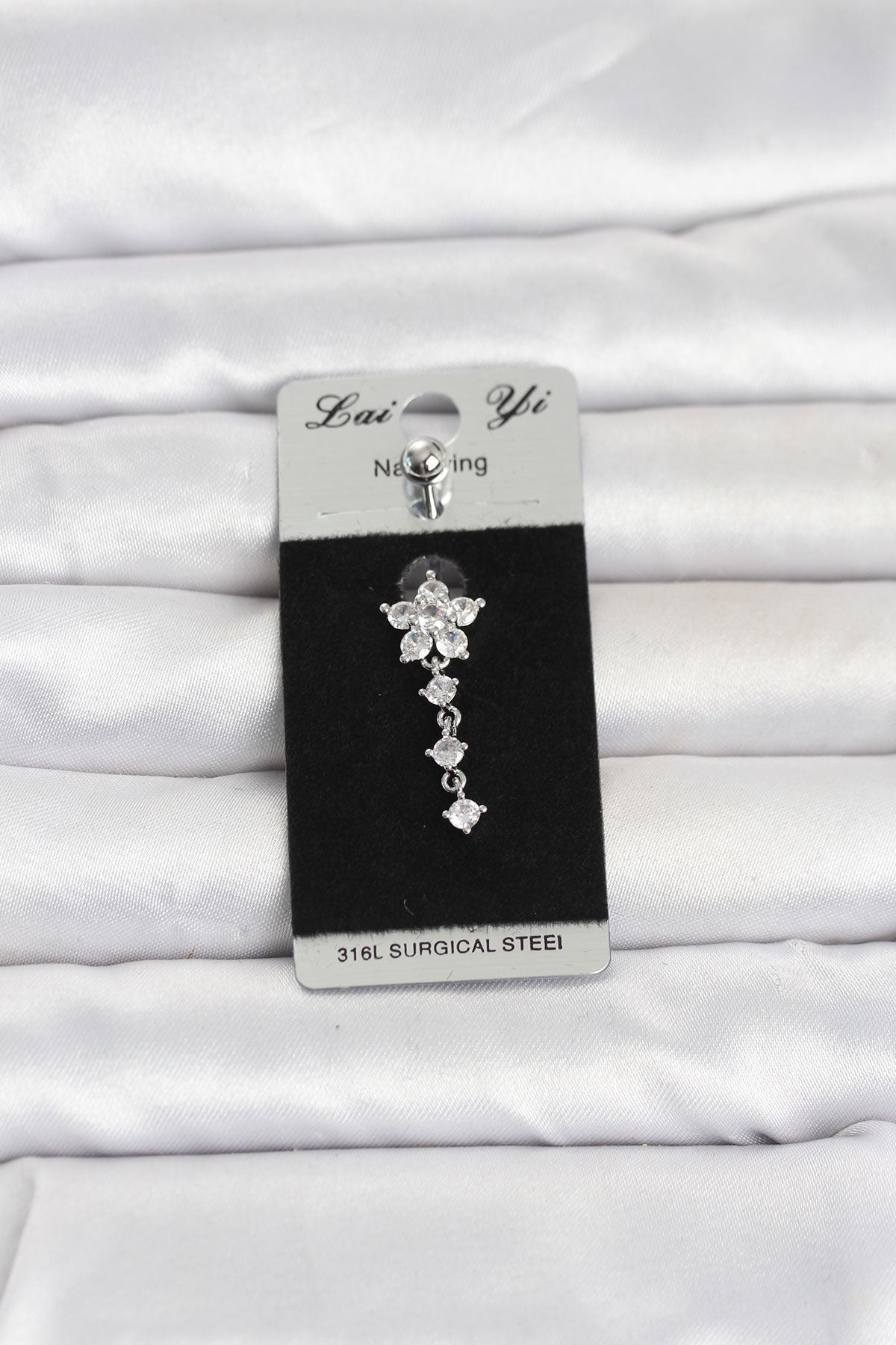 Dangle Flower Navel Piercing – 316L Stainless Steel