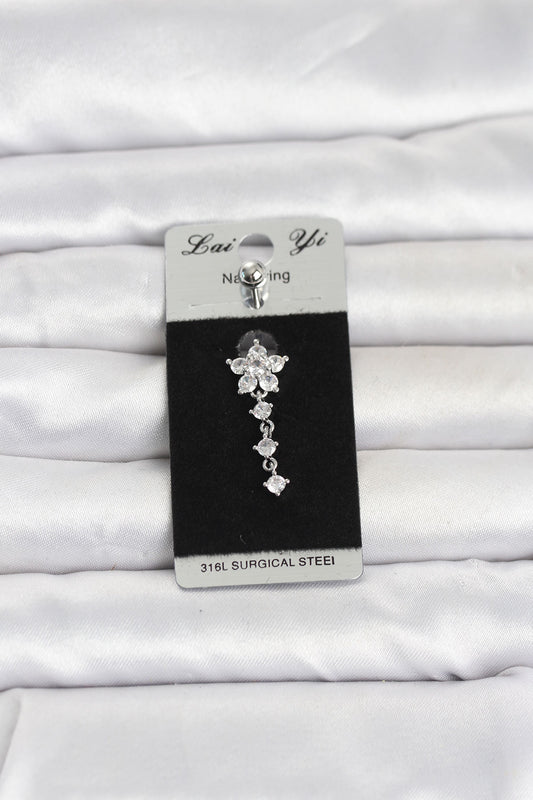Dangle Flower Navel Piercing – 316L Stainless Steel