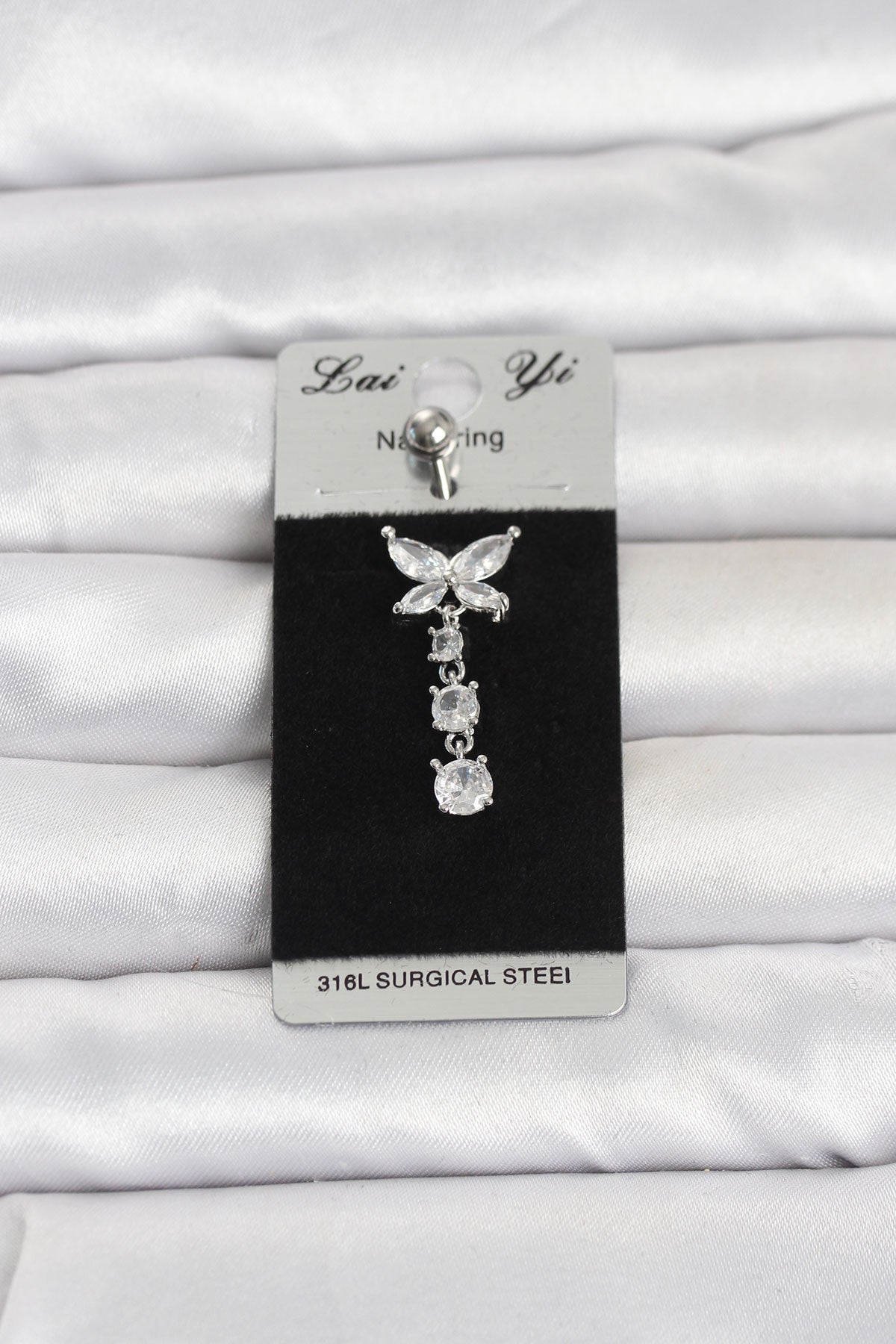 Dangle Butterfly Navel Piercing – 316L Stainless Steel
