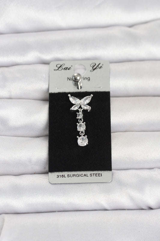 Dangle Butterfly Navel Piercing – 316L Stainless Steel