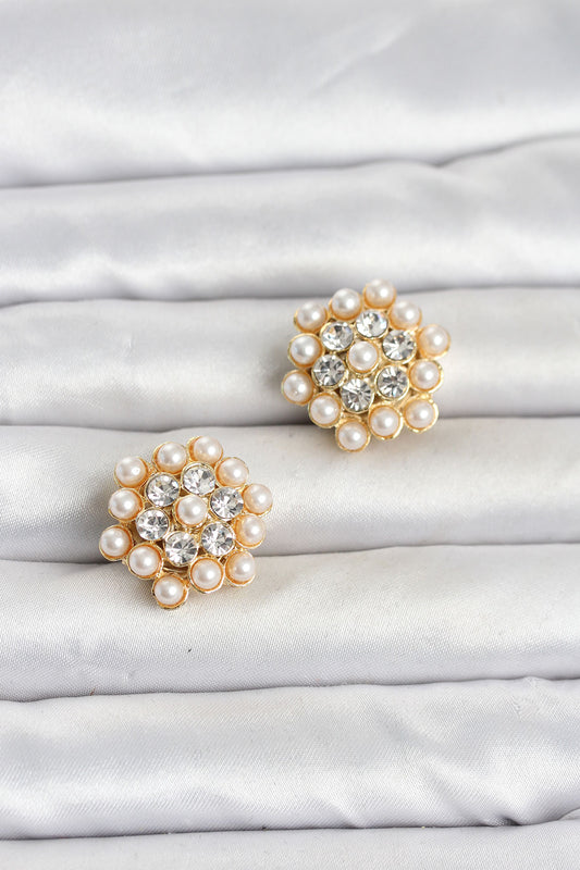Pearl and Zircon Accent Brooch Pin