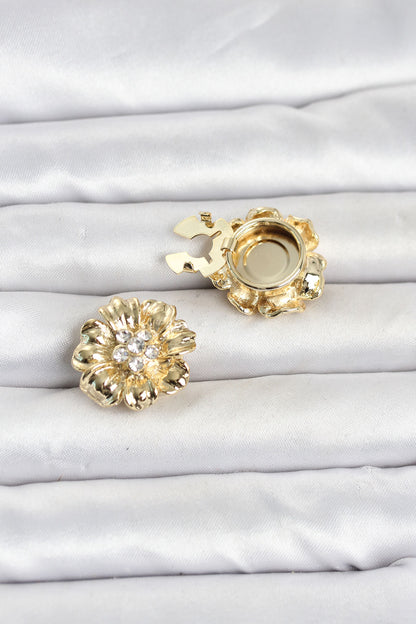 Floral Zircon Brooch Pin