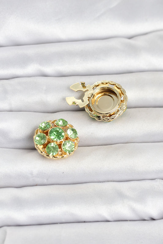 Green Zircon Brooch Pin