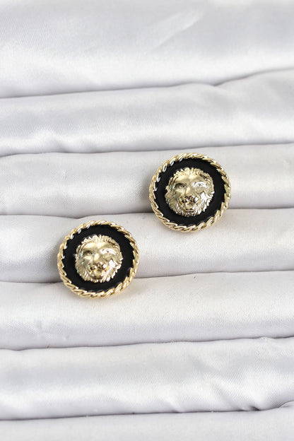 Gold-Tone Lion Brooch Pin