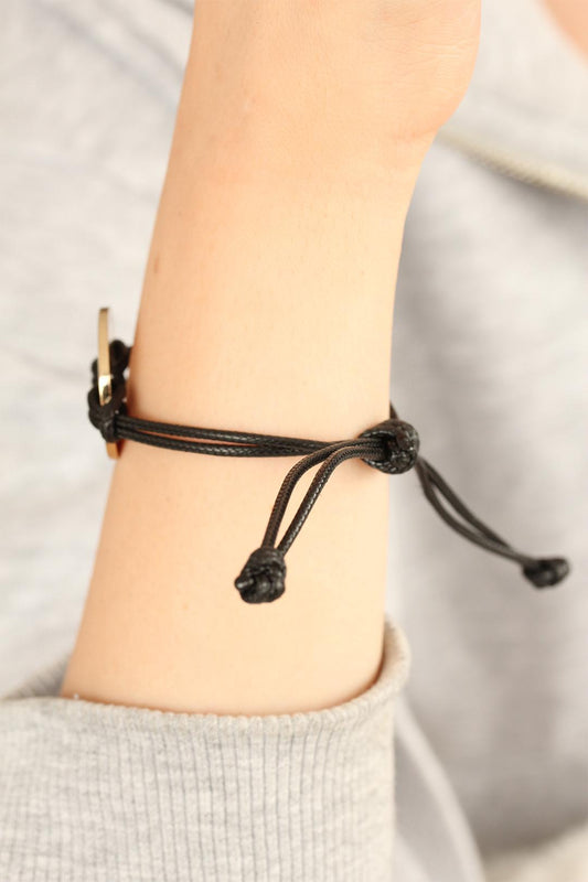 COOL Black Leather Rope Unisex Mood Bracelet