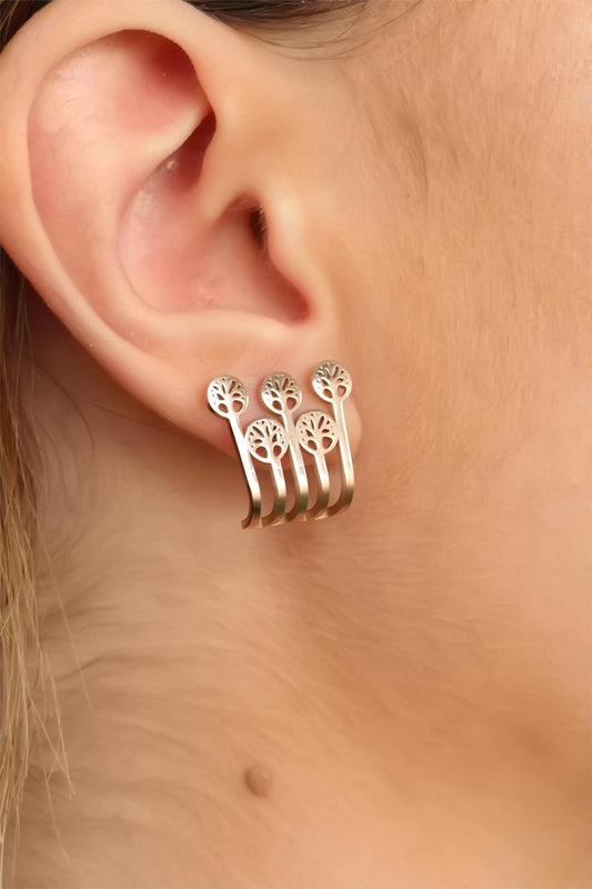 Rose Color Tree Women's Earrings