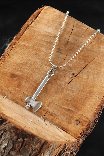 Silver Color Axe Men's Necklace