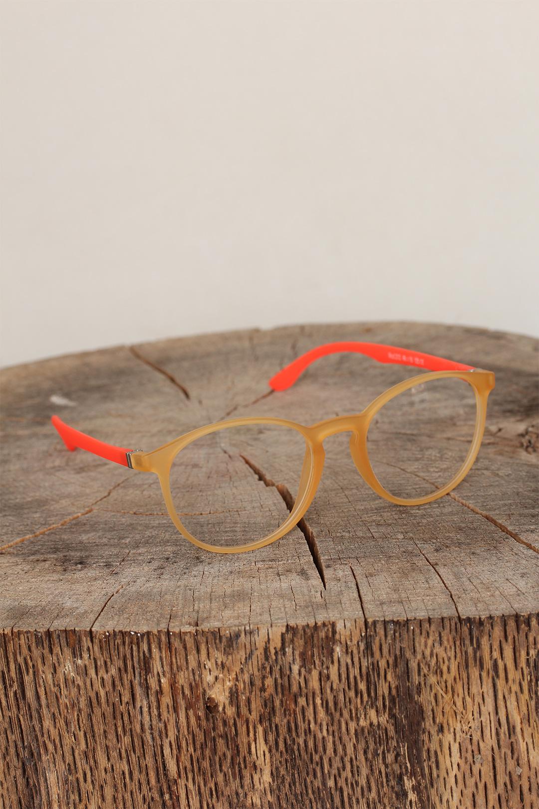 Yellow Color Oval Orange Color Women's Glasses
