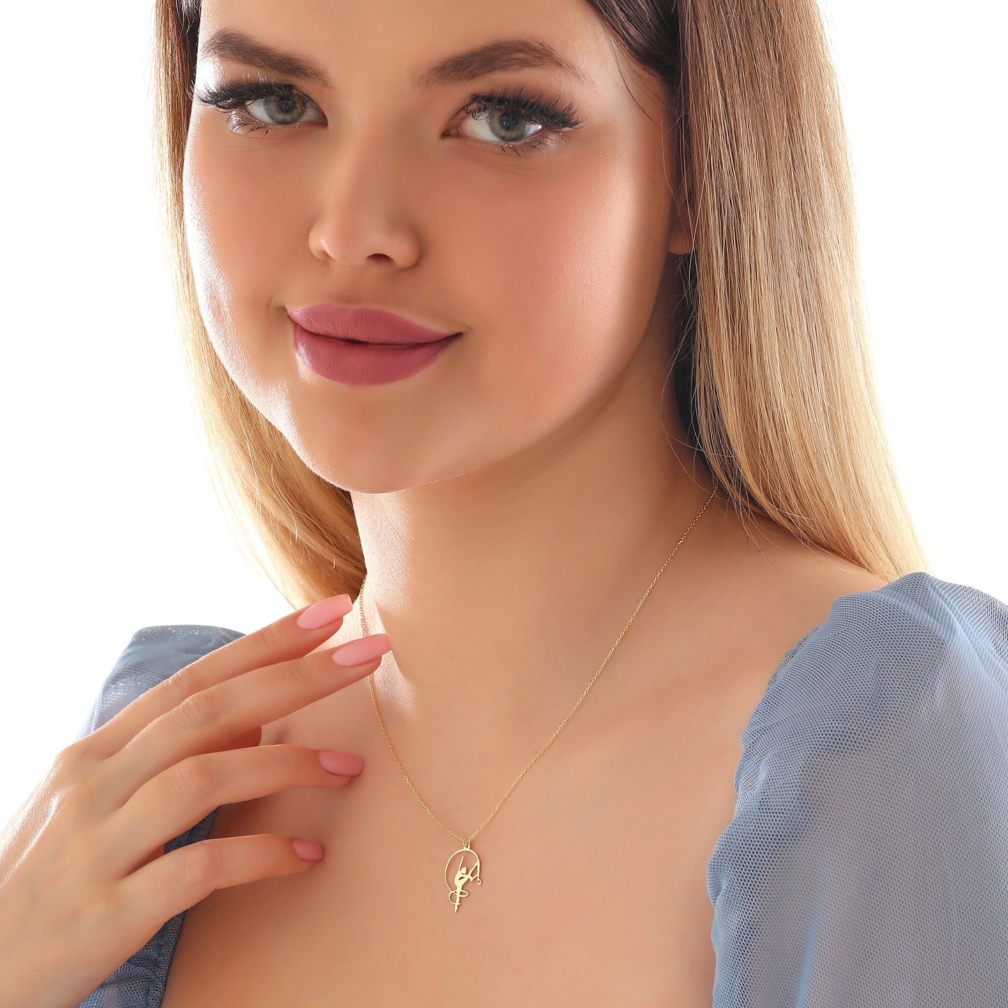 Ballerina Necklace: Sterling Silver Dancer Pendant, Dance Student Gift