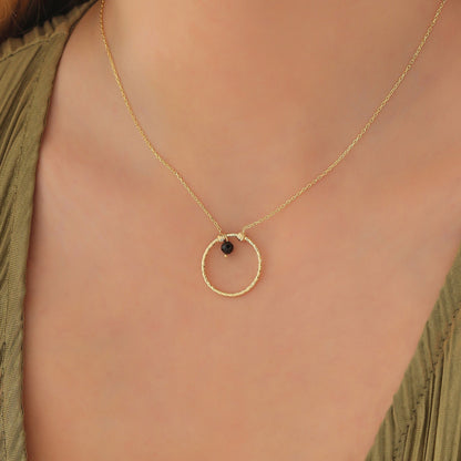 Sterling Silver Beaded Ring Necklace: Minimalist Pendant