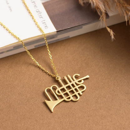 Dainty Trumpet Necklace: Sterling Silver or Solid Gold Musical Jewelry