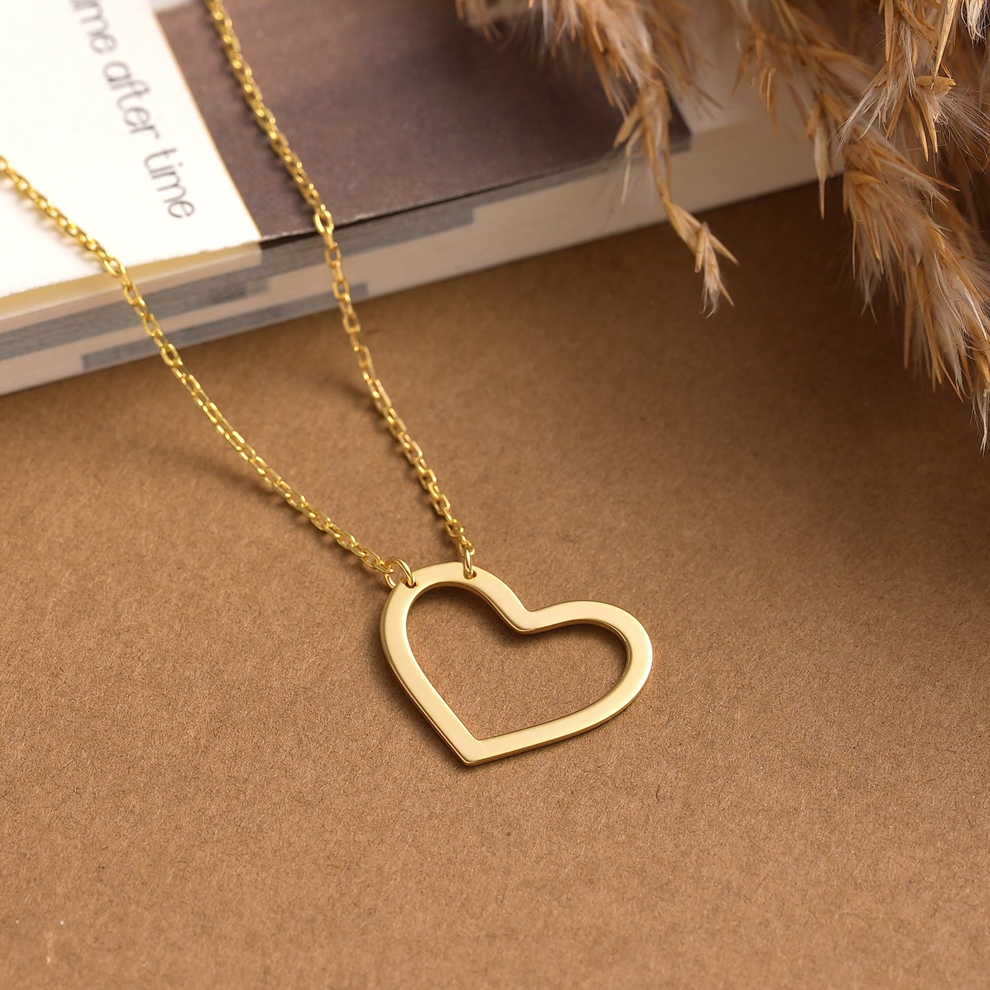 Sterling Silver Heart Necklace: Dainty Charm Pendant, Gold or Silver