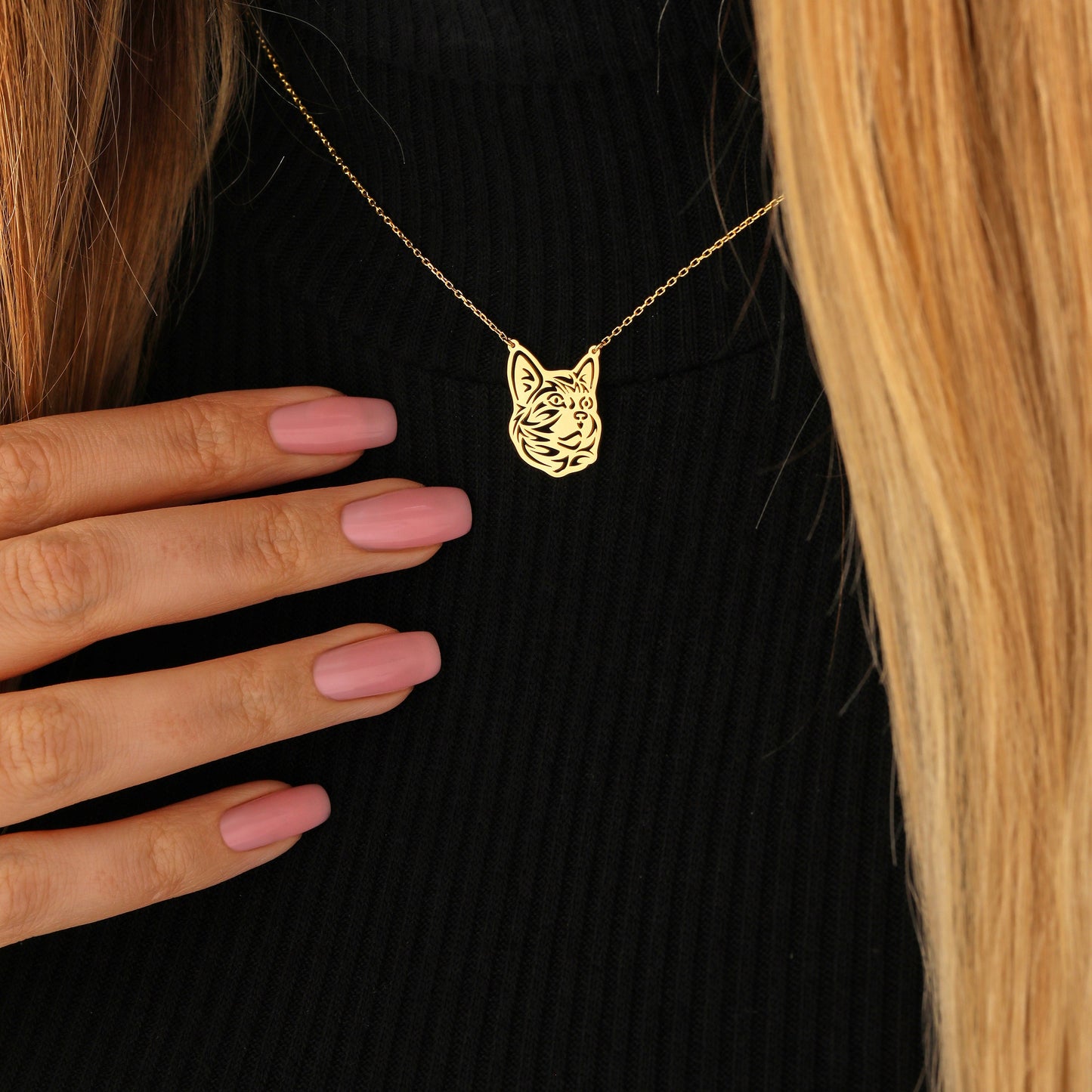 Sterling Silver Cat Necklace: Minimalist Pet Memorial Jewelry