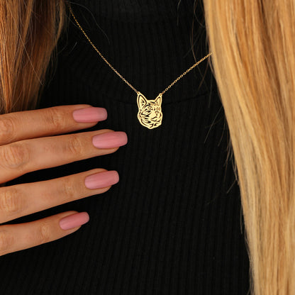 Sterling Silver Cat Necklace: Minimalist Pet Memorial Jewelry