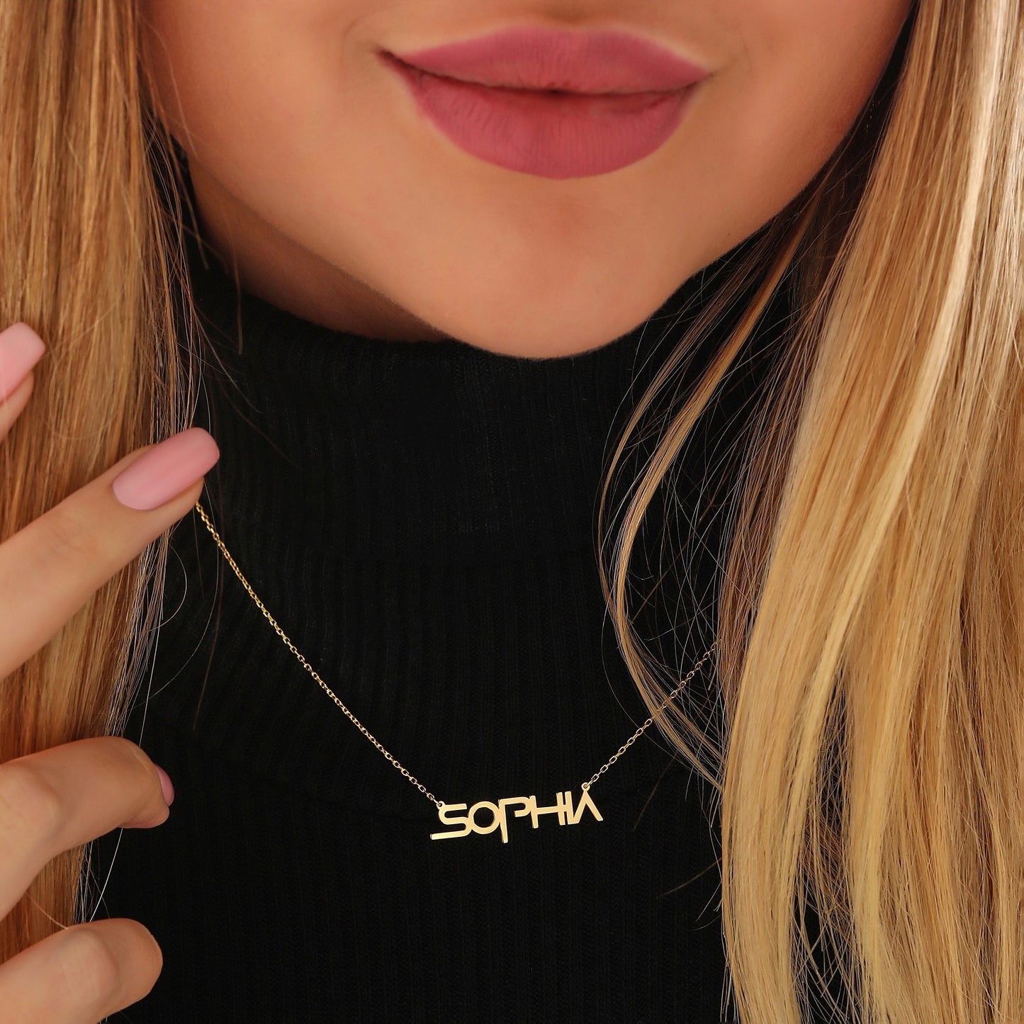 Custom Name Necklace: Sterling Silver or Gold Personalized Pendant