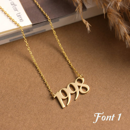 Personalized Number Necklace: Sterling Silver Lucky Date Pendant