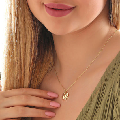 Minimalist World Map Necklace: Sterling Silver Globe Pendant, Handmade Travel Jewelry