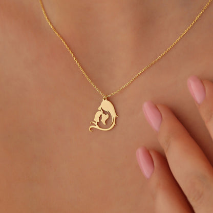 Sterling Silver Mother Baby Necklace: New Mom Gift