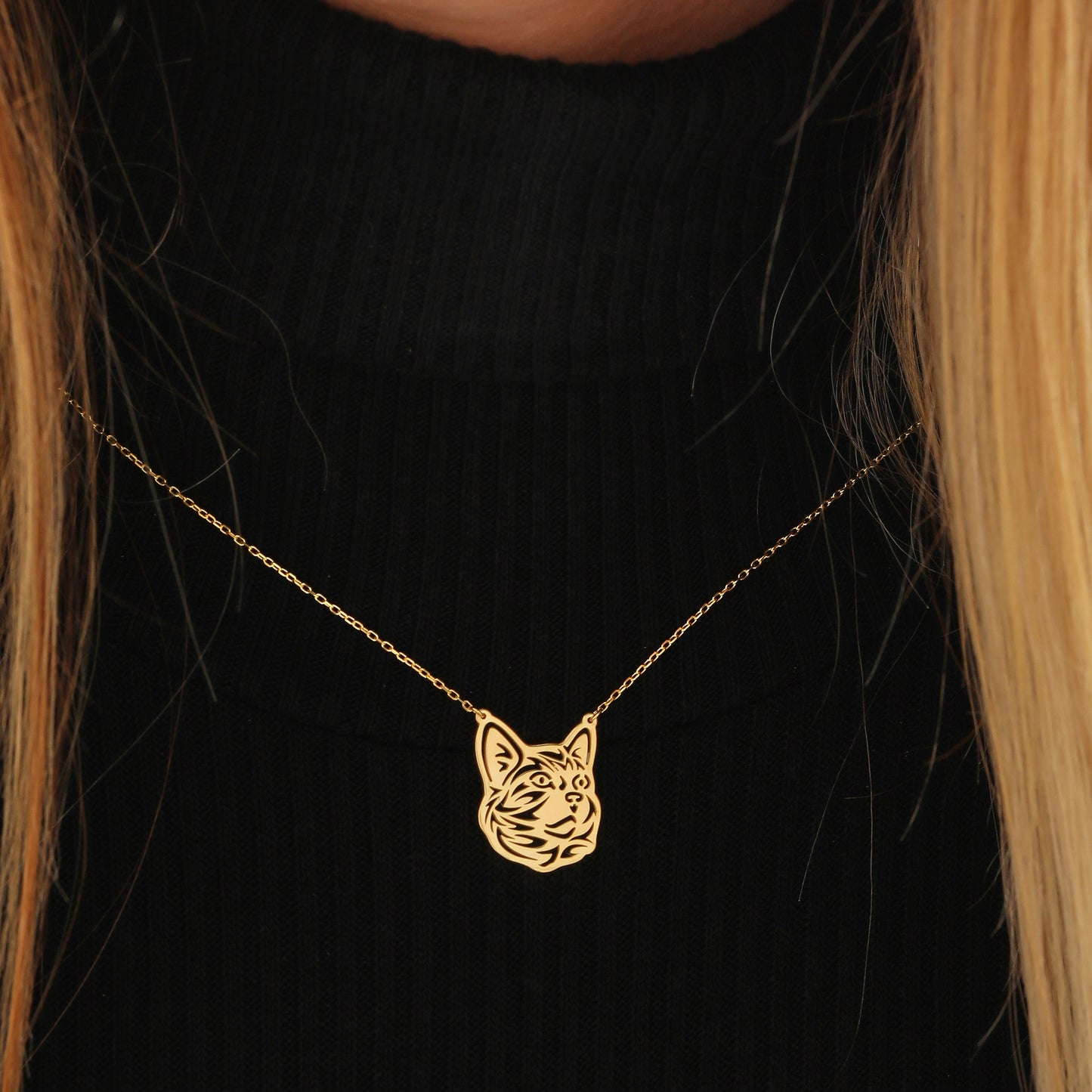 Sterling Silver Cat Necklace: Minimalist Pet Memorial Jewelry