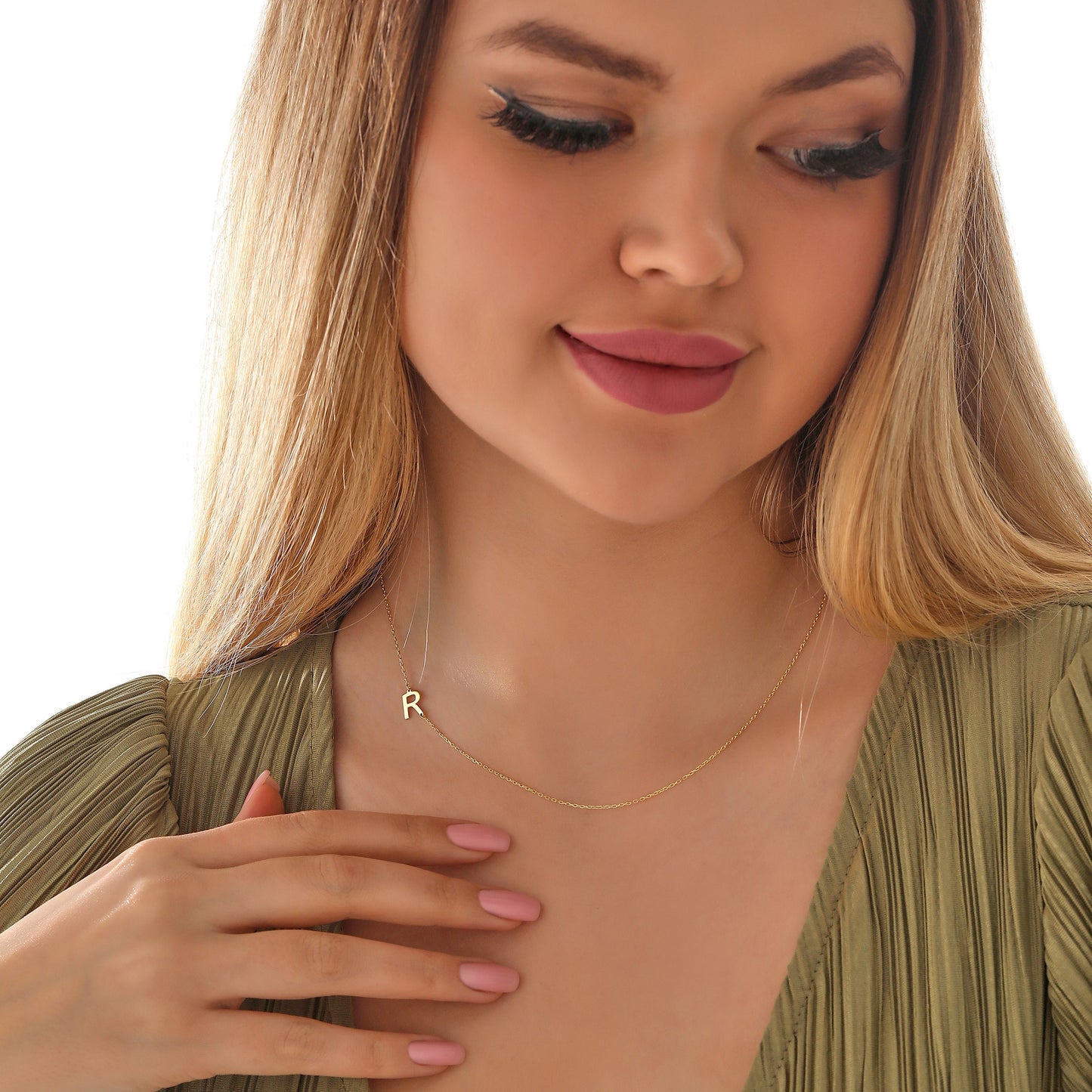 Personalized Initial Necklace: Sterling Silver or Solid Gold, Custom Letter Pendant