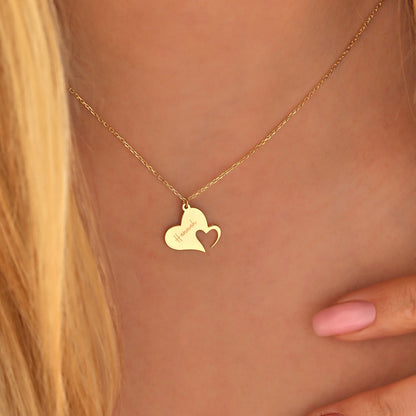 Personalized Heart Necklace: Sterling Silver Initial Pendant, Custom Letter Jewelry