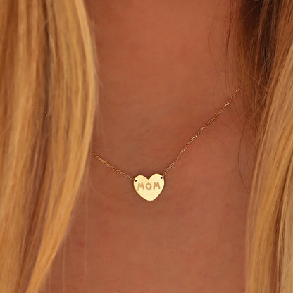 Personalized Sterling Silver Heart Necklace: Custom Engraved Charm