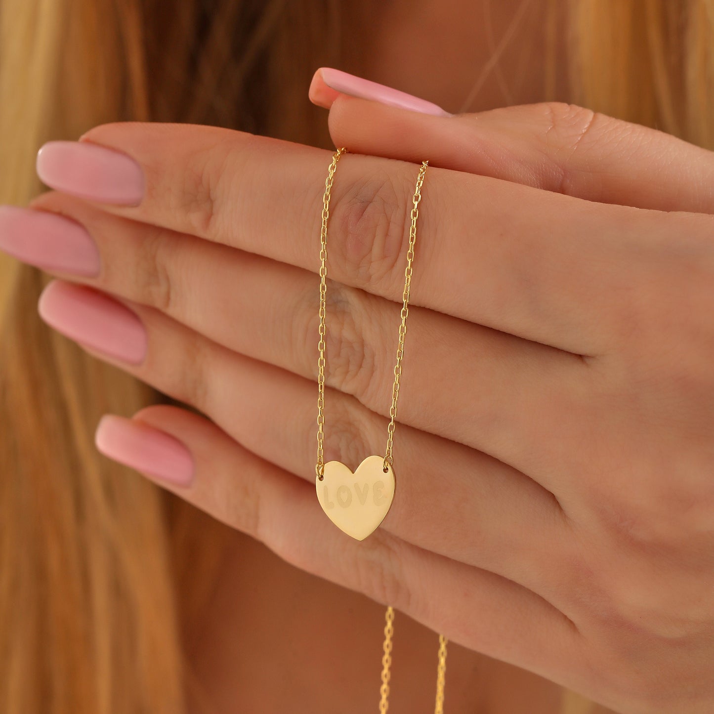 Personalized Sterling Silver Heart Necklace: Custom Engraved Charm