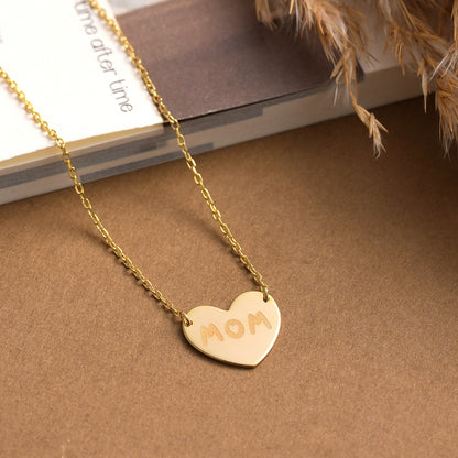 Personalized Sterling Silver Heart Necklace: Custom Engraved Charm