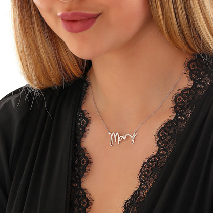 Personalized Name Necklace: Sterling Silver or Gold Custom Nameplate