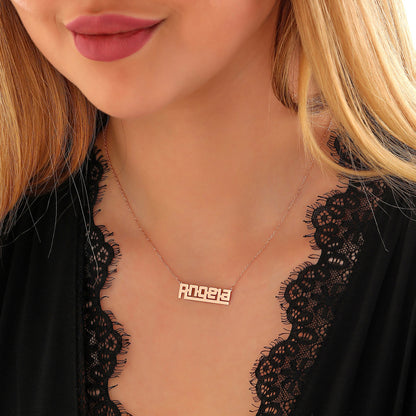 Personalized Name Necklace: Sterling Silver or Gold Custom Nameplate