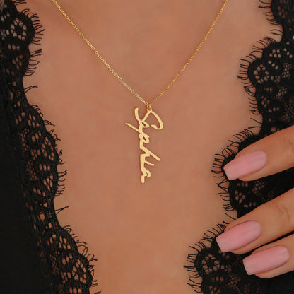Personalized Christmas Name Necklace – Sterling Silver, Gold, Rose Gold