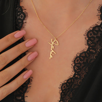 Personalized Christmas Name Necklace – Sterling Silver, Gold, Rose Gold