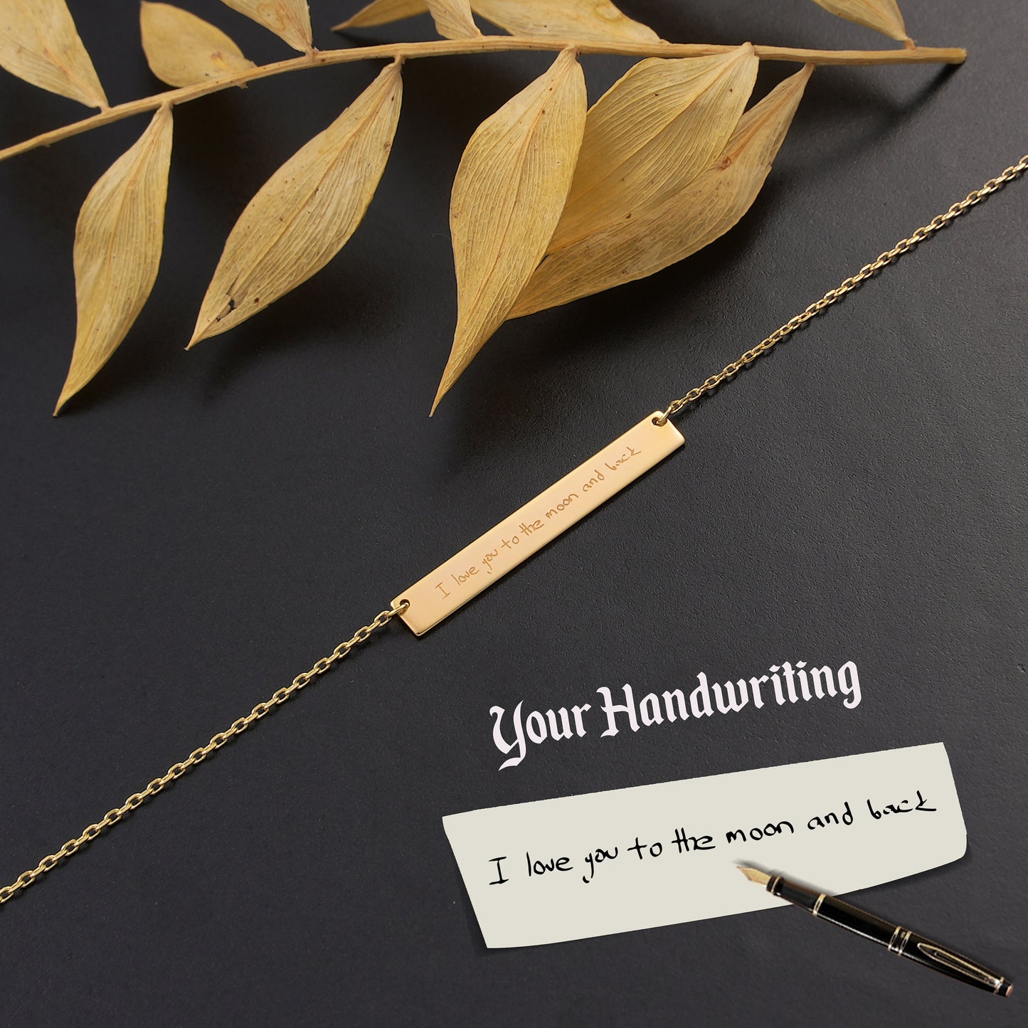 Personalized Bar Necklace: Engraved Nameplate, Sterling Silver or Gold