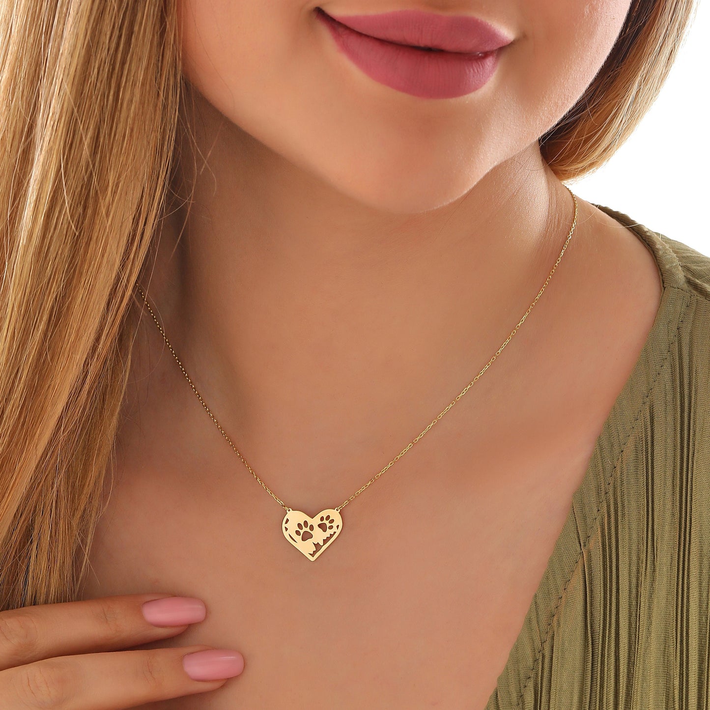Personalized Heart Necklace: Sterling Silver or Gold Name Pendant