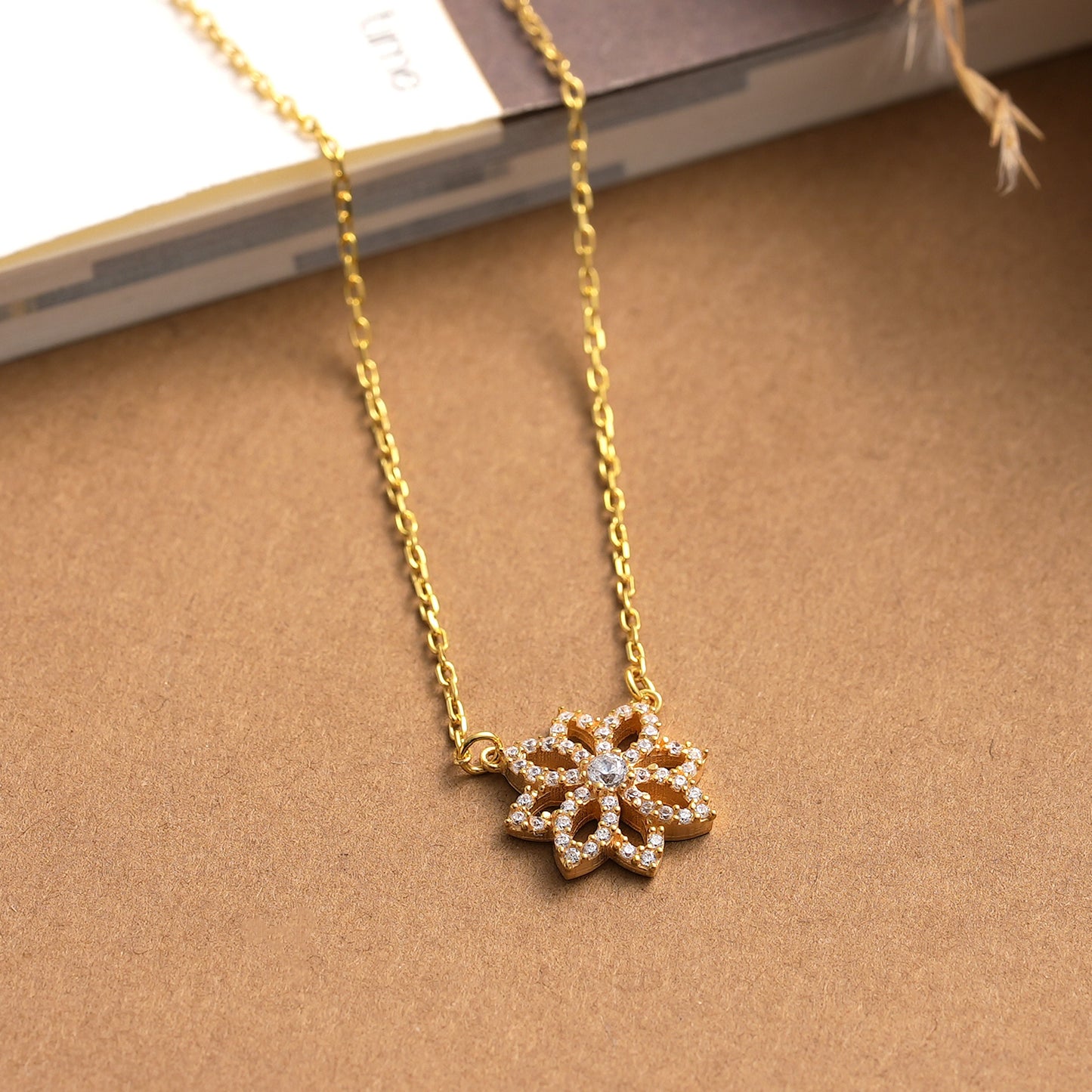 Handmade Lotus Flower Necklace: Sterling Silver or 14K Gold