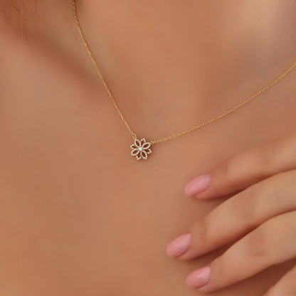 Handmade Lotus Flower Necklace: Sterling Silver or 14K Gold