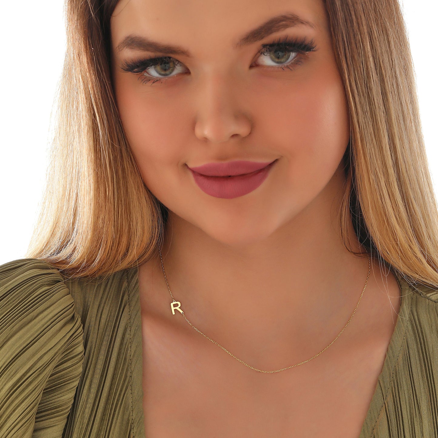 Personalized Initial Necklace: Sterling Silver or Solid Gold, Custom Letter Pendant