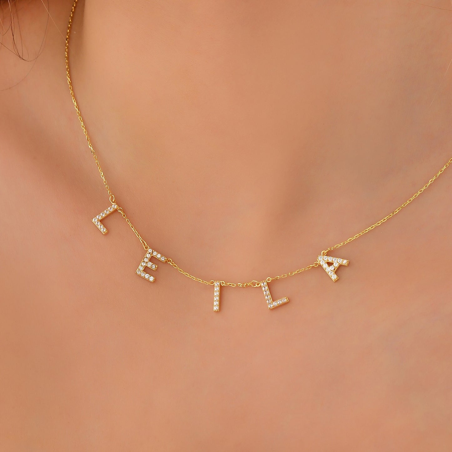 Personalized Initial Necklace: Dainty Sterling Silver Custom Letter Jewelry