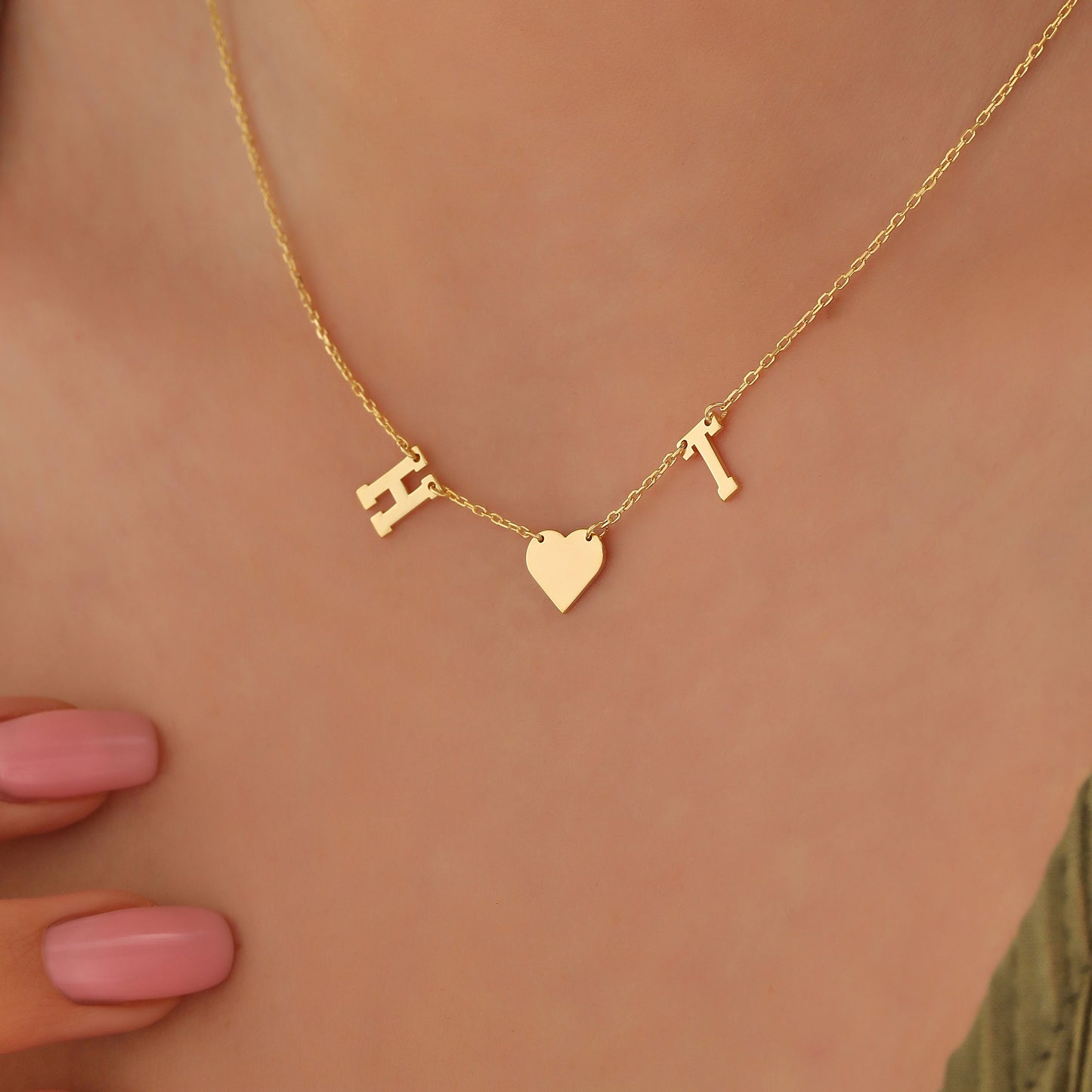 Personalized Initial Necklace: Sterling Silver, Gold Letter Jewelry