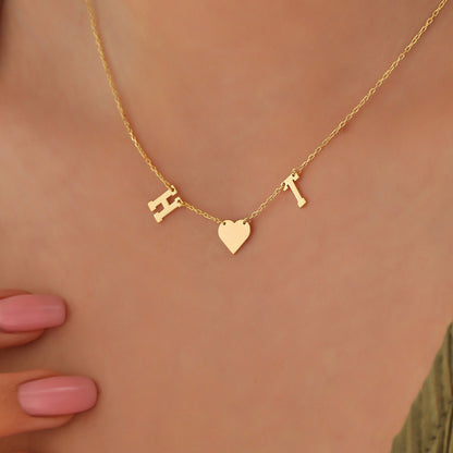 Personalized Initial Necklace: Sterling Silver, Gold Letter Jewelry
