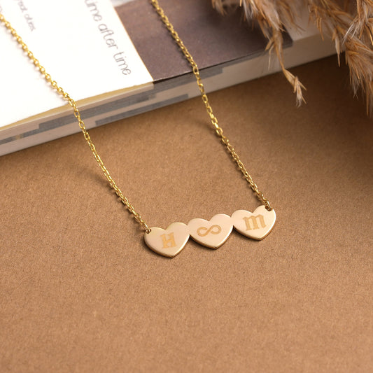 Personalized Heart Necklace: Custom Initial Brass Pendant