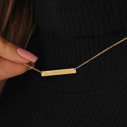 Personalized Bar Necklace: Engraved Nameplate, Sterling Silver or Gold