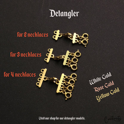 Silver or Gold Necklace Detangler: Layered Chain Organizer