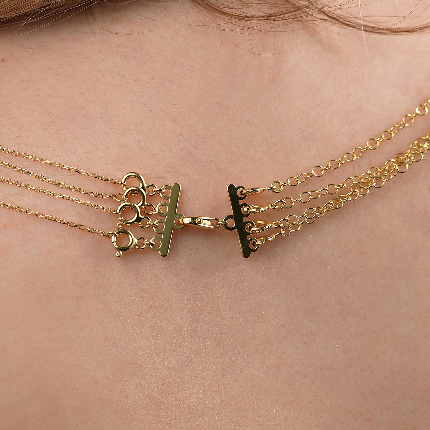 Sterling Silver Necklace Extender: Rose, White, Yellow Gold Chain Prolonger