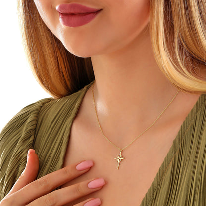 Fidget Spinner North Star Necklace: 14K Gold or Sterling Silver Emotional Support Jewelry